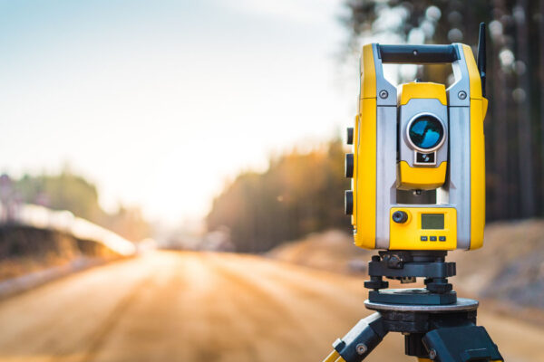 Surveyors equipment (theodolite or total positioning station) on